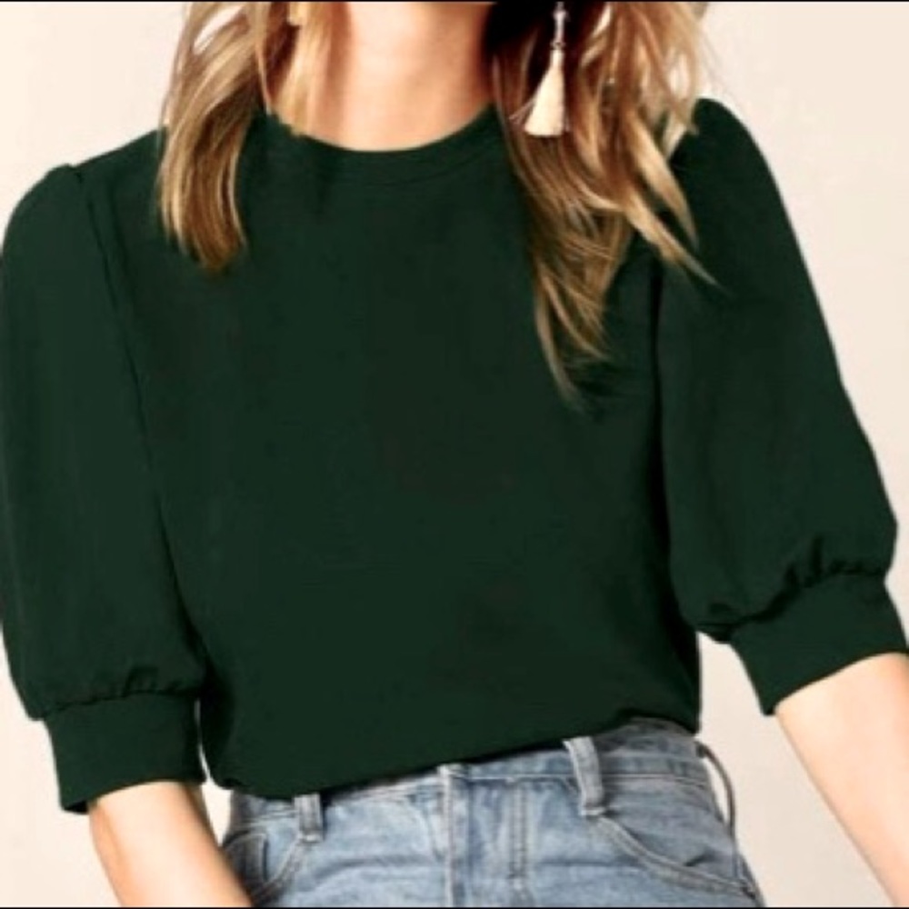 H&M hunter green blouse